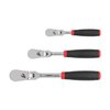 Tekton 1/4, 3/8, 1/2 Inch Drive Flex Head Comfort Grip Ratchet Set (3-Piece) SRH99121